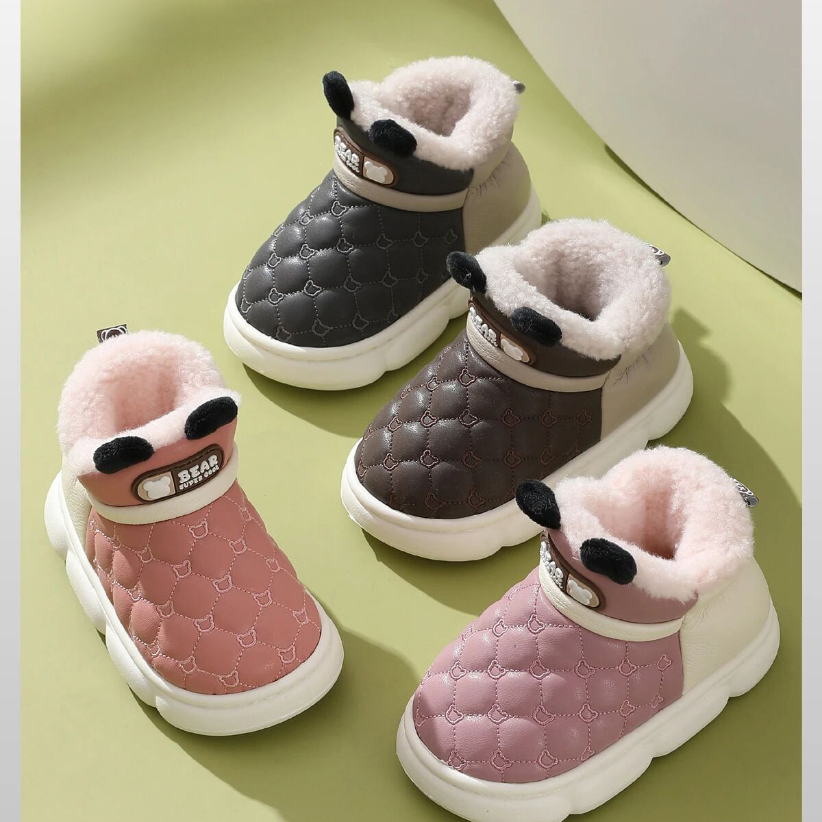 4K-ZYMJ Kids' Outdoor Winter Slippers